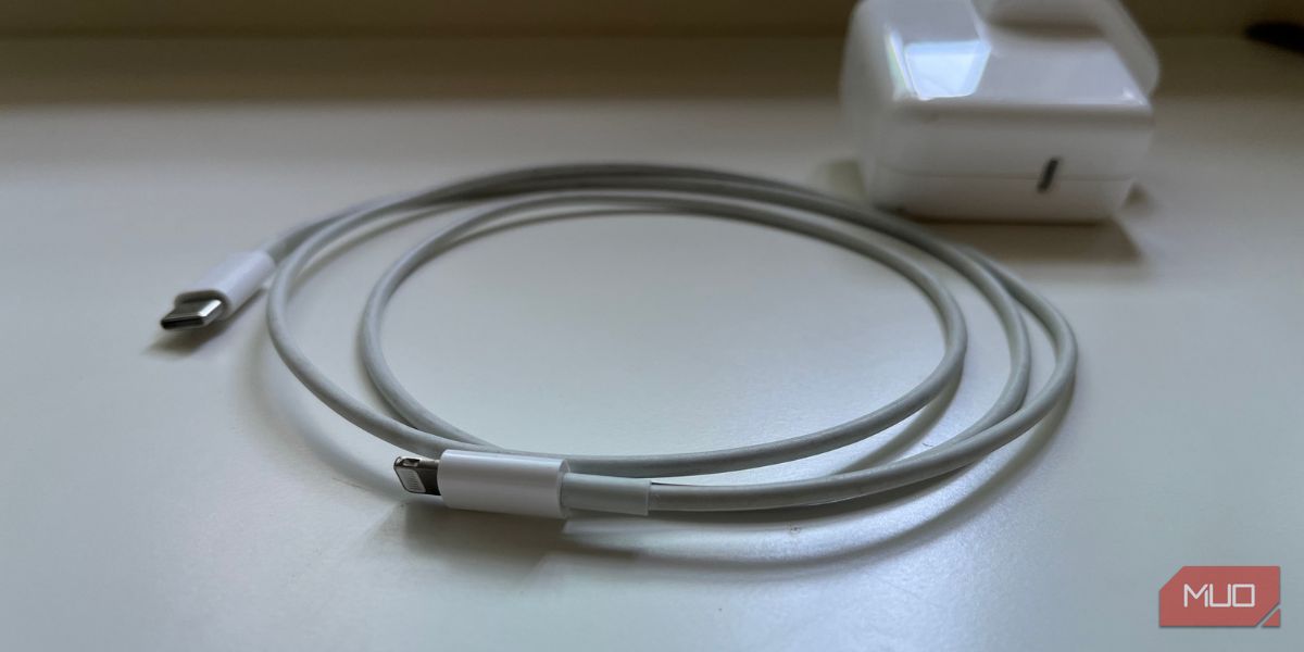 iPhone Lightning cable and power adapter