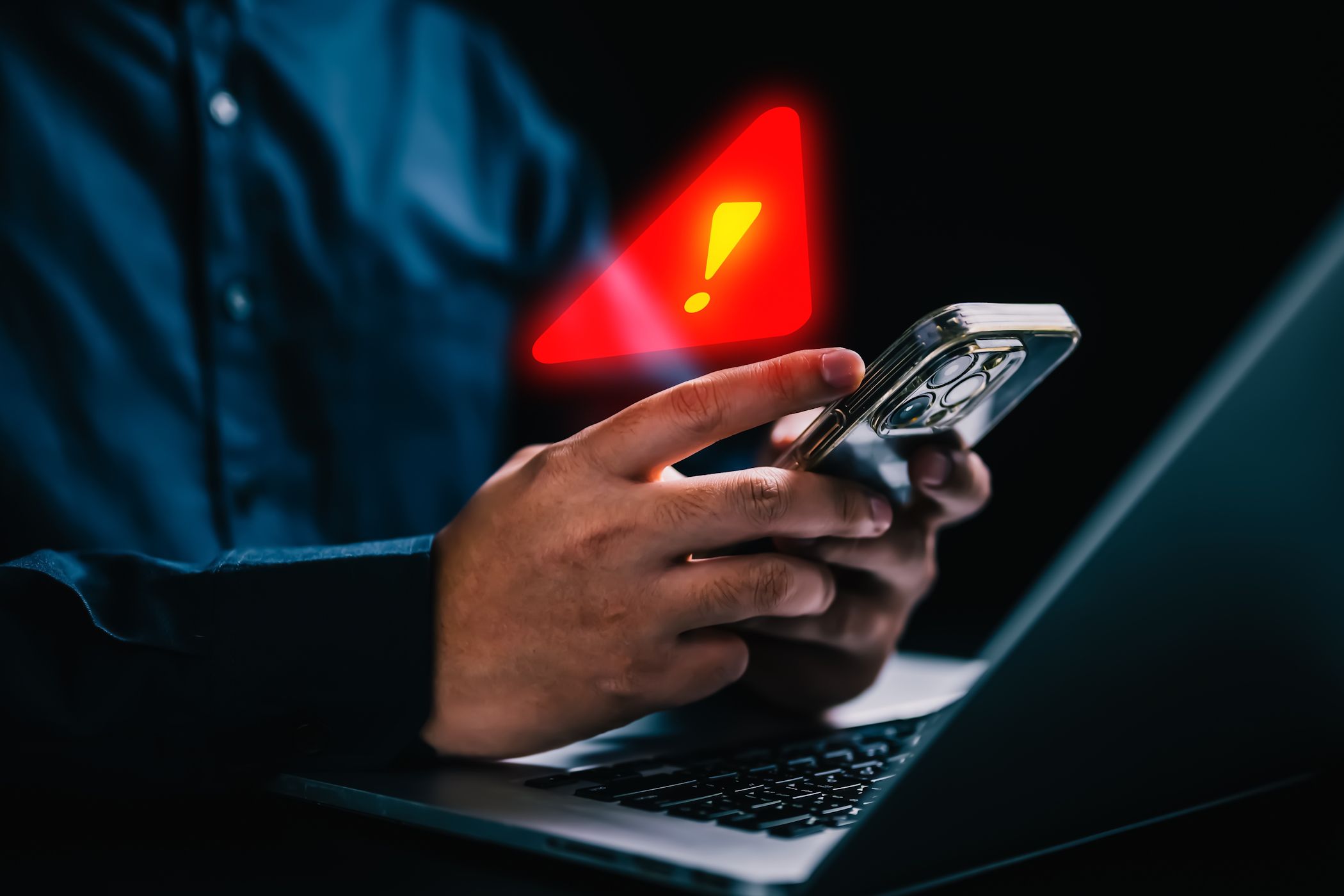 phishing alert on smartphone